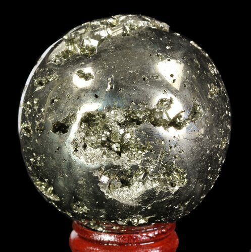 Polished Pyrite Sphere - Peru #65103